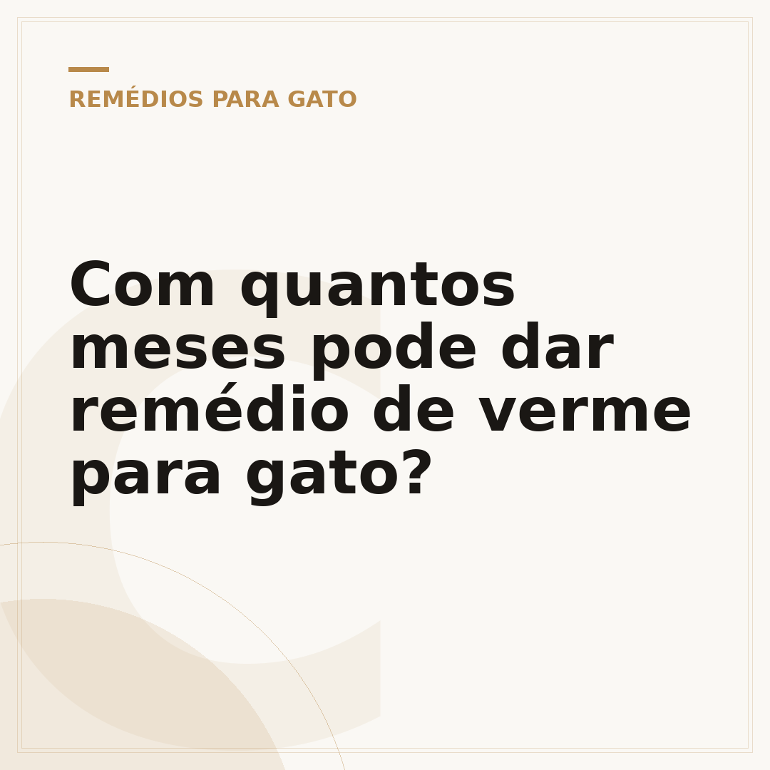 Com quantos meses pode dar remédio de verme para gato?