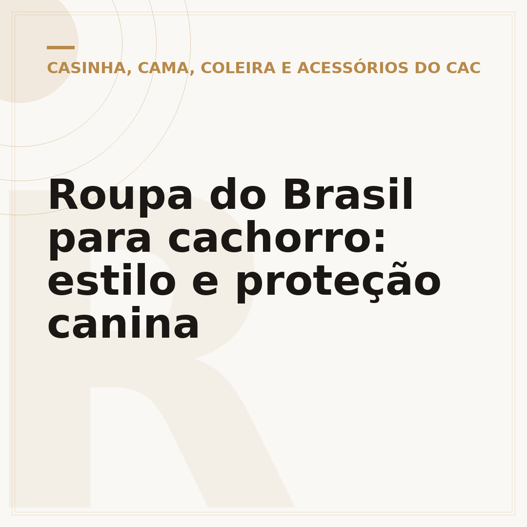 Roupa do Brasil para cachorro: estilo e proteção canina