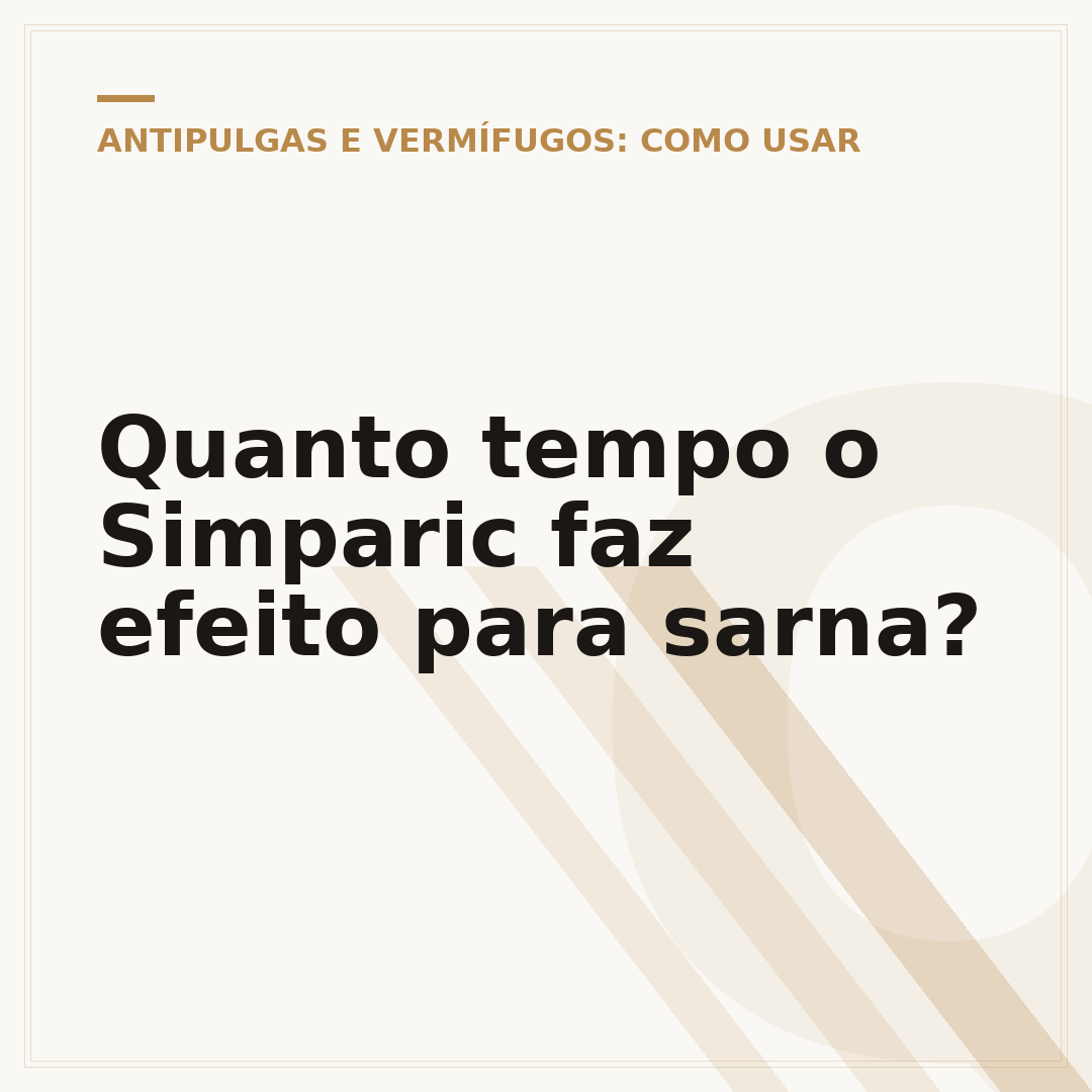 Quanto tempo o Simparic faz efeito para sarna?
