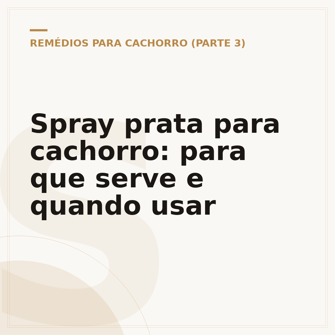 Spray prata para cachorro: para que serve e quando usar