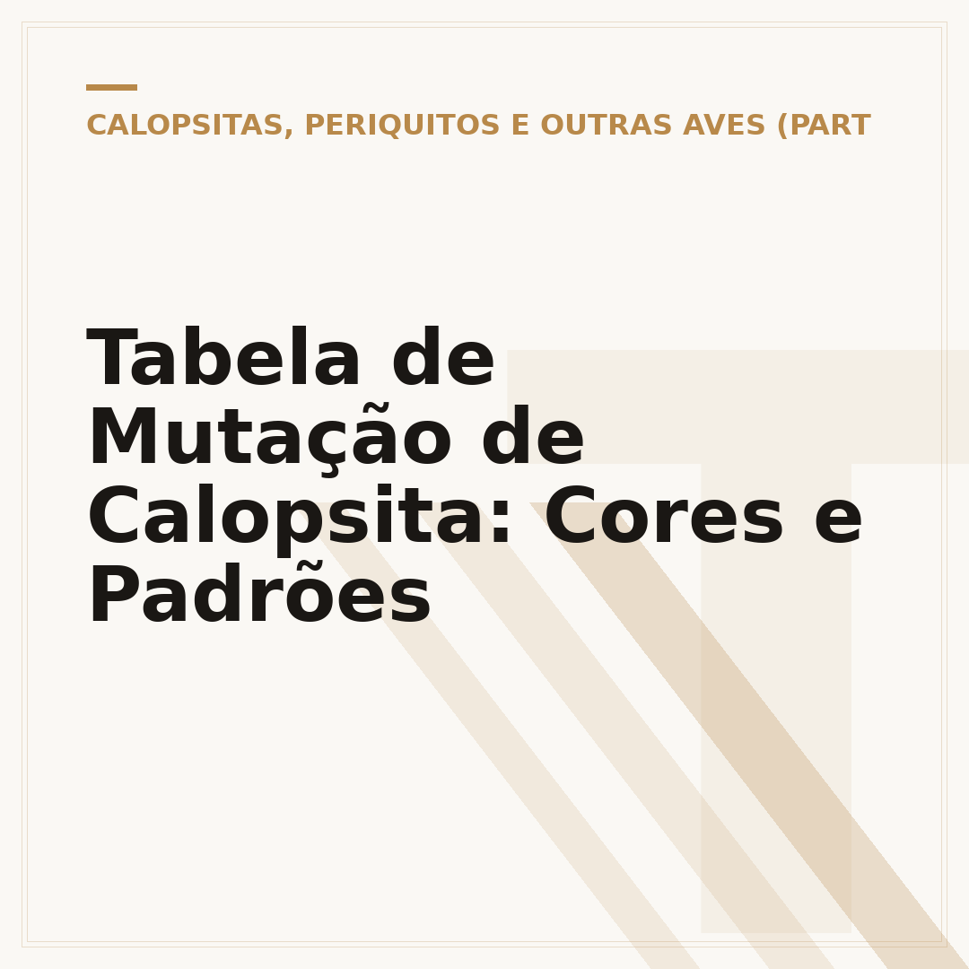 Tabela de Mutação de Calopsita: Cores e Padrões