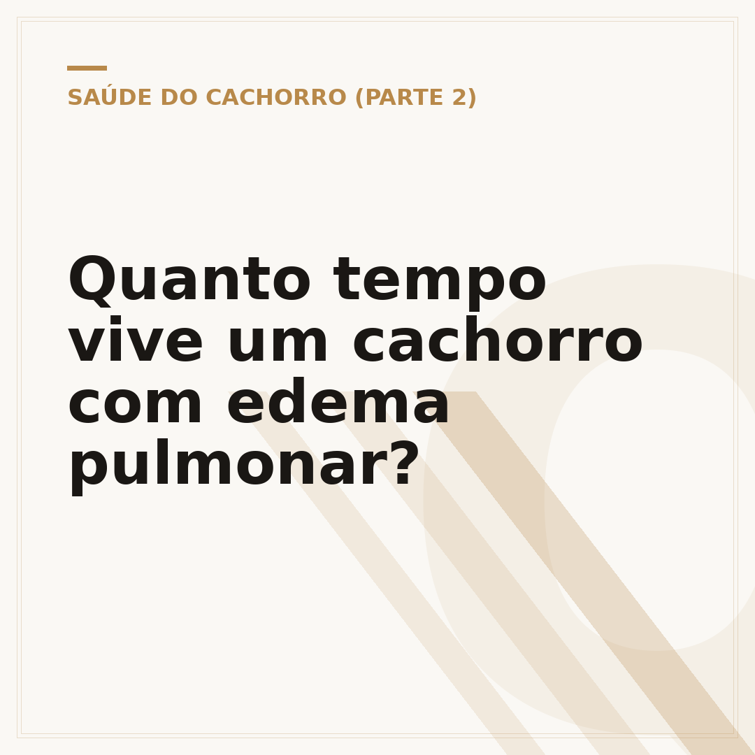 Quanto tempo vive um cachorro com edema pulmonar?