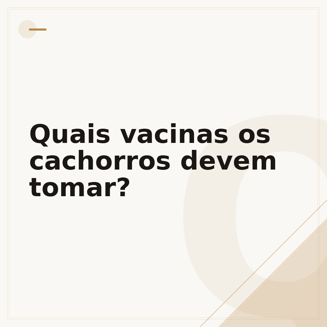 Quais vacinas os cachorros devem tomar?