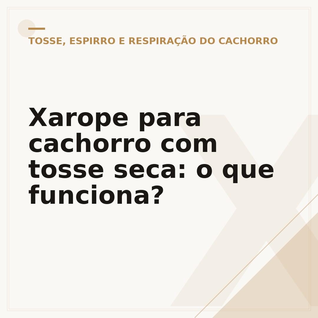Xarope para cachorro com tosse seca: o que funciona?